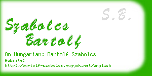 szabolcs bartolf business card